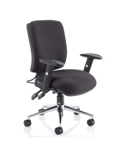 Chiro Medium Back Task Operators Office Chair Black With Arms OP000010