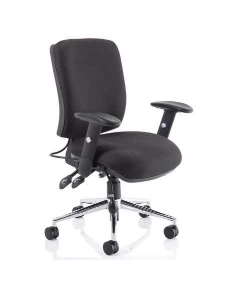 Chiro Medium Back Task Operators Office Chair Black With Arms OP000010 - pic 32260 | FastDaddyshop
