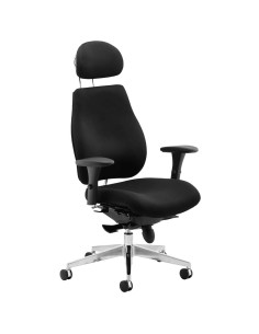 Chiro Plus Ergo Posture Office Chair Black With Arms, Headrest PO000002