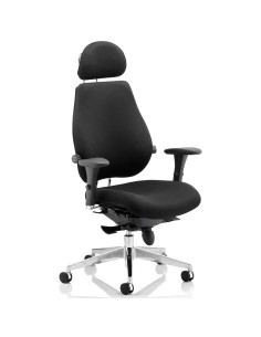 Chiro Plus Ultimate Office Chair Black Fabric With Arms, Headrest PO000011