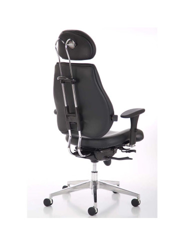 Chiro Plus Ultimate Office Chair Black Leather With Arms, Headrest PO000013