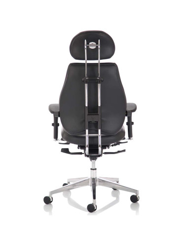 Chiro Plus Ultimate Office Chair Black Leather With Arms, Headrest PO000013