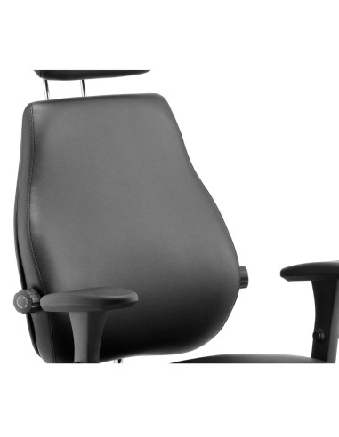 Chiro Plus Ultimate Office Chair Black Leather With Arms, Headrest PO000013