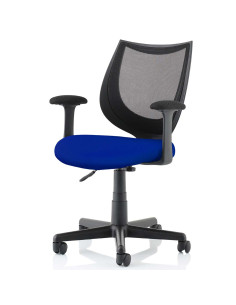 Camden Black Mesh Office Chair in Bespoke Seat Stevia Blue KCUP1516