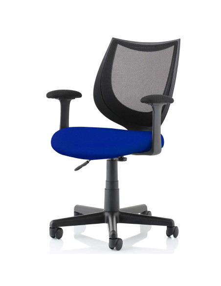 Camden Black Mesh Office Chair in Bespoke Seat Stevia Blue KCUP1516 - pic 32363 | FastDaddyshop