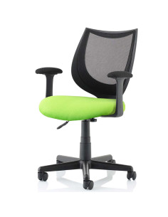 Camden Black Mesh Office Chair in Bespoke Seat Myrrh Green KCUP1517