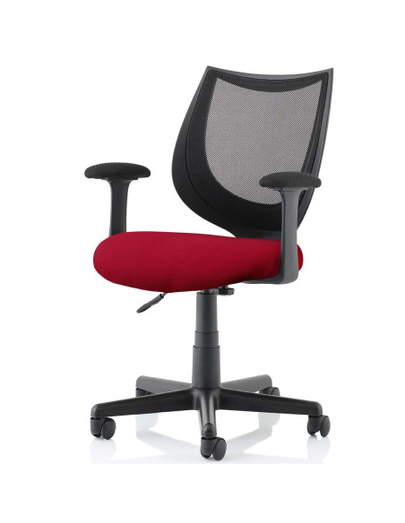 Camden Black Mesh Office Chair in Bespoke Seat Ginseng Chilli KCUP1518 - pic 32383 | FastDaddyshop