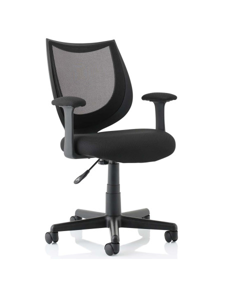 Camden Black Mesh Office Chair in Bespoke Seat Ginseng Chilli KCUP1518 - pic 32385 | FastDaddyshop