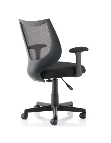 Camden Black Mesh Office Chair in Bespoke Seat Tabasco Orange KCUP1519