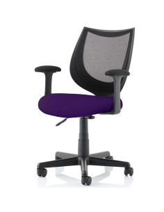 Camden Black Mesh Office Chair in Bespoke Seat Tansy Purple KCUP1521