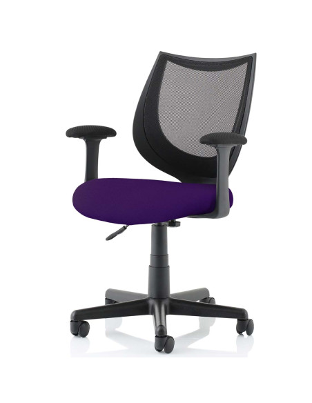 Camden Black Mesh Office Chair in Bespoke Seat Tansy Purple KCUP1521 - pic 32413 | FastDaddyshop