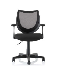 Camden Black Mesh Office Chair in Bespoke Seat Maringa Teal KCUP1522 2