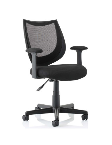 Camden Black Mesh Office Chair in Bespoke Seat Maringa Teal KCUP1522