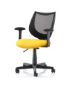 Camden Black Mesh Office Chair in Bespoke Seat Senna Yellow KCUP1523