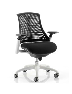 Flex Task Operator Office Chair Black Fabric Seat, Black Back With Arms KC0055