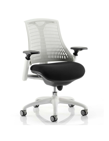 Flex Task Operator Office Chair Black Fabric Seat, Moonstone White Back With Arms KC0056 - pic 32457 | FastDaddyshop
