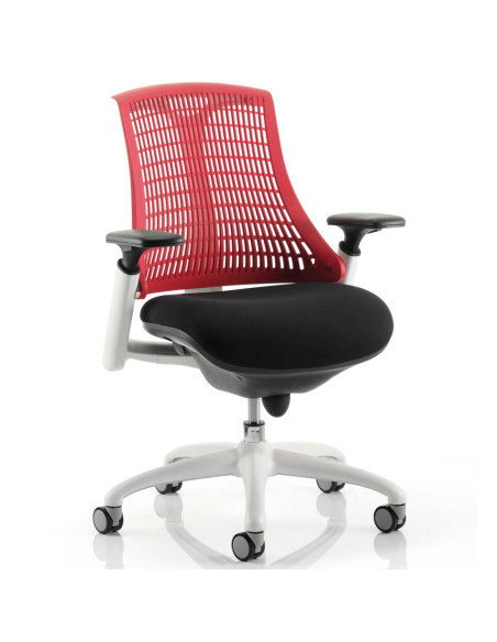 Flex Task Operator Office Chair Black Fabric Seat, Red Back With Arms KC0057 - pic 32461 | FastDaddyshop