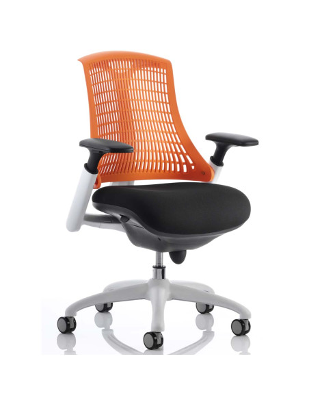 Flex Task Operator Office Chair Black Fabric Seat, Orange Back With Arms KC0059 - pic 32469 | FastDaddyshop