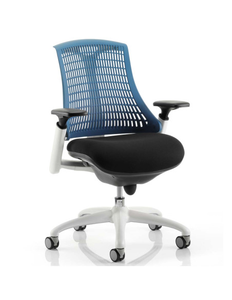 Flex Task Operator Office Chair Black Fabric Seat, Blue Back With Arms KC0060 - pic 32473 | FastDaddyshop