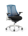 Flex Task Operator Office Chair Black Fabric Seat, Blue Back With Arms KC0060