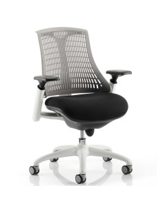 Flex Task Operator Office Chair Black Fabric Seat, Grey Back With Arms KC0061