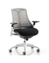Flex Task Operator Office Chair Black Fabric Seat, Grey Back With Arms KC0061