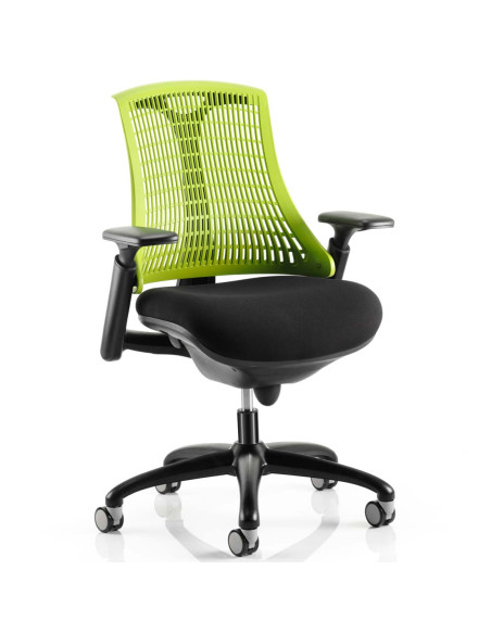 Flex Task Operator Office Chair With Black Fabric Seat, Green Back With Arms KC0074 - pic 32503 | FastDaddyshop