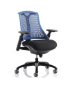 Flex Task Operator Office Chair With Black Fabric Seat Blue Back With Arms KC0076