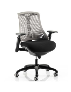 Flex Task Operator Office Chair With Black Fabric Seat Grey Back With Arms KC0077