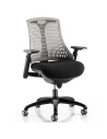 Flex Task Operator Office Chair With Black Fabric Seat Grey Back With Arms KC0077