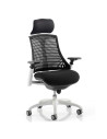 Flex Task Operator Chair Black Fabric Seat, Black Back With Arms, Headrest KC0087