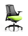 Flex Task Operator Chair Black Back, Bespoke Colour Seat Myrrh Green KCUP0282