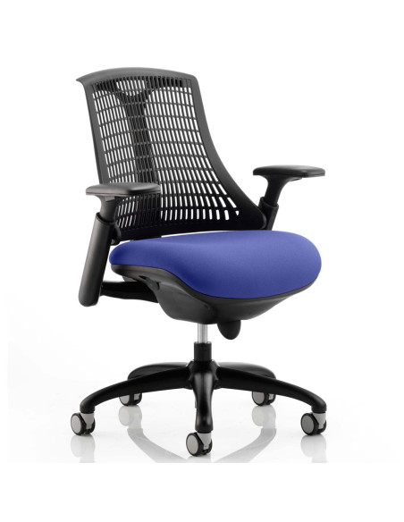 Flex Task Operator Chair Black Back Bespoke Colour Seat Stevia Blue KCUP0283 - pic 32590 | FastDaddyshop