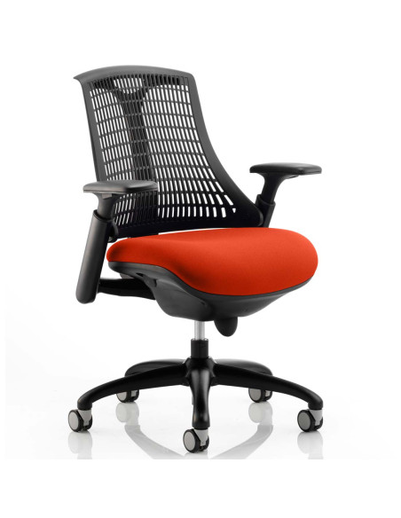 Flex Task Operator Chair Black Back Bespoke Colour Seat Tabasco Orange KCUP0284 - pic 32595 | FastDaddyshop