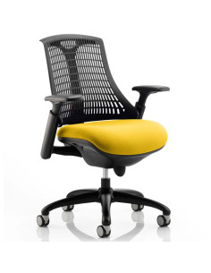 Flex Task Operator Chair Black Back Bespoke Colour Seat Senna Yellow KCUP0285