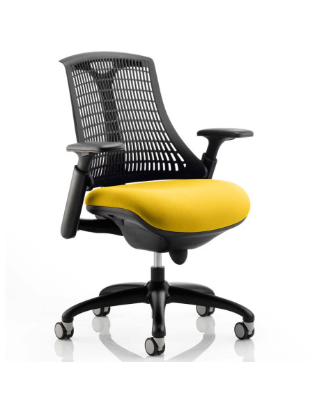 Flex Task Operator Chair Black Back Bespoke Colour Seat Senna Yellow KCUP0285 - pic 32600 | FastDaddyshop