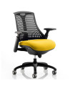 Flex Task Operator Chair Black Back Bespoke Colour Seat Senna Yellow KCUP0285