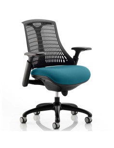 Flex Task Operator Chair Black Back Bespoke Colour Seat Maringa Teal KCUP0287
