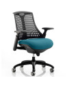 Flex Task Operator Chair Black Back Bespoke Colour Seat Maringa Teal KCUP0287