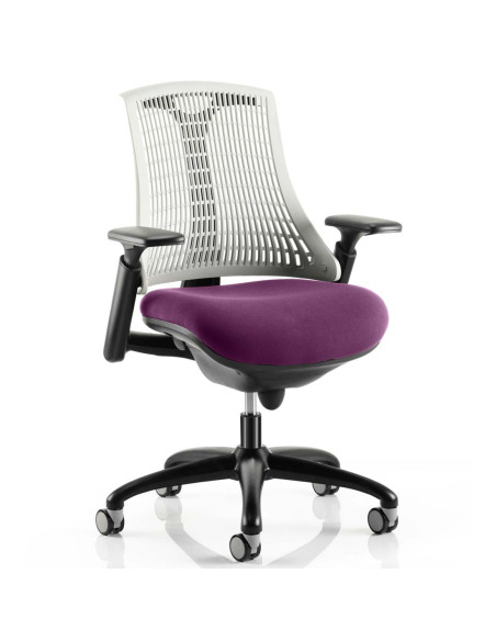 Flex Task Operator Chair White Back Bespoke Colour Seat Tansy Purple KCUP0289 - pic 32620 | FastDaddyshop