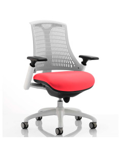 Flex Task Operator Chair White Back Bespoke Colour Seat Bergamot Cherry KCUP0729