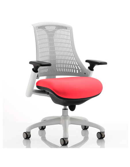 Flex Task Operator Chair White Back Bespoke Colour Seat Bergamot Cherry KCUP0729 - pic 32625 | FastDaddyshop