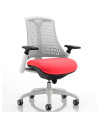 Flex Task Operator Chair White Back Bespoke Colour Seat Bergamot Cherry KCUP0729