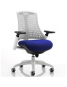 Flex Task Operator Chair White Back Bespoke Colour Seat Stevia Blue KCUP0731