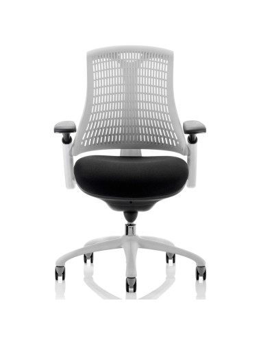 Flex Task Operator Chair White Back Bespoke Colour Seat Stevia Blue KCUP0731