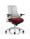 Flex Task Operator Chair White Back Bespoke Colour Seat Ginseng Chilli KCUP0734