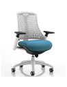 Flex Task Operator Chair White Back Bespoke Colour Seat Maringa Teal KCUP0735