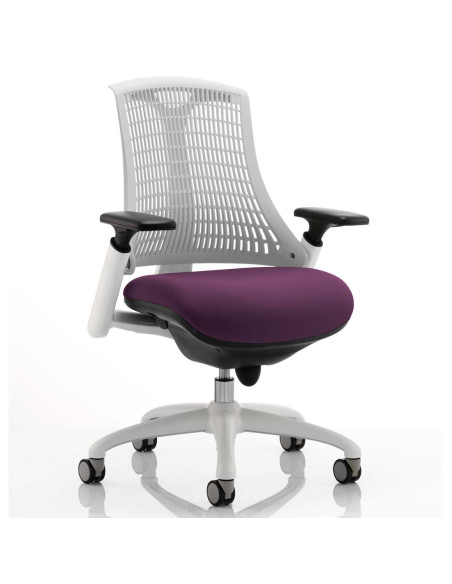 Flex Task Operator Chair White Back Bespoke Colour Seat Tansy Purple KCUP0736 - pic 32660 | FastDaddyshop