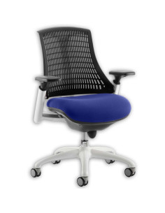 Flex Task Operator Chair Black Back Bespoke Colour Seat Stevia Blue KCUP0747