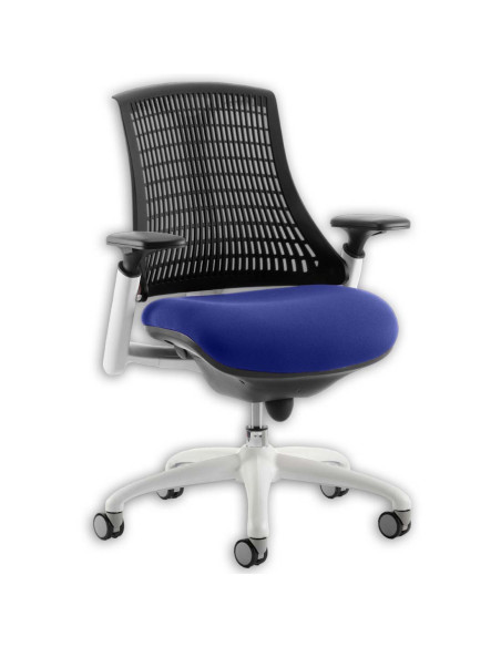 Flex Task Operator Chair Black Back Bespoke Colour Seat Stevia Blue KCUP0747 - pic 32677 | FastDaddyshop